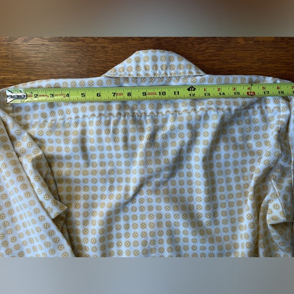 Vintage 1970s Men’s Arrow Getaway Long Sleeve Button Down Size Large Yellow Gold - Picture 14 of 16